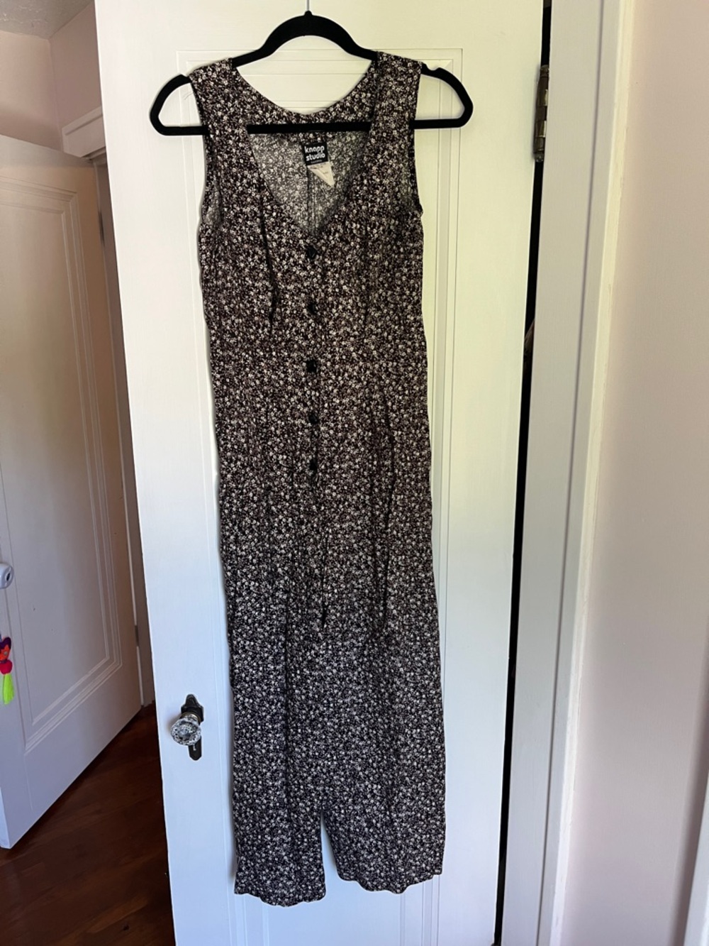 Black Floral Button-Front Maxi Dress